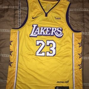 LA Lakers LeBron Gold Swingman Jersey City Edition